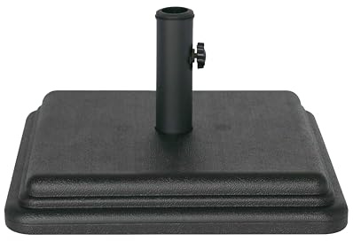 US Weight 40 Pound Umbrella Base - Weighted Umbrella base For Use With Patio Table – Heavy Duty Base- 4” Stem Accommodates 1”-1.5” Pole Sizes - Black
