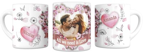 lepni.me Mug Personnalisé avec Votre Photo Texte Nom | Tasse Personnalisable a Café Thé | Cadeau Original de Cœur pour Homme Femme Anniversaire