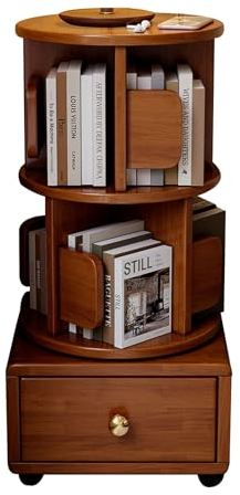 GaRcan 360° drehbares Bücherregal, mit Rollen, Bücherregal, CD-Regal, geeignet für Präsentationsregale für Wohnzimmer/Zuhause/Büro