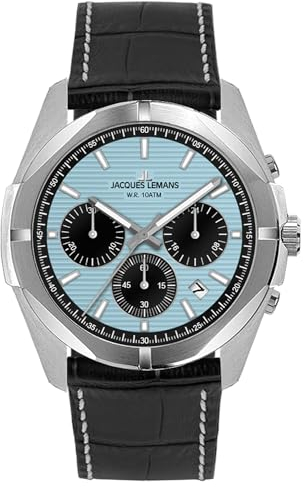 JACQUES LEMANS Herrenuhr Chronograph Melbourne 10 Bar Wasserdicht 1-2180E