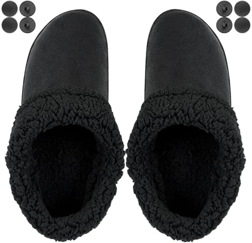 Endoto Fuzzy Inserts for Croc Replacement Fur Fluffy Fleece Liners Winter Warm Inner Lining Socks for Men and Women(Color:Black,Size:Men11/Women13)