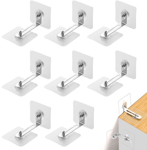 8 Stück Kippsicherung Möbel,Kippschutz Möbel Wandanker,Wandbefestigung Ohne Bohren,Schrank Wandbefestigung,Anti-Tip Halter Für Baby-Proofing & Haustierschutz, Wandanker Ankergurte Ohne Bohren