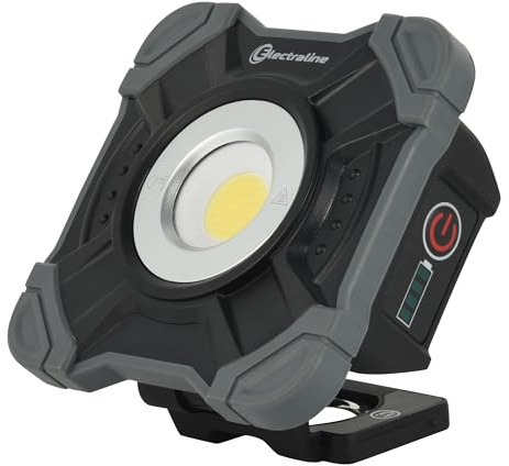 Electraline 63433 - Mini proyector LED compacto, 1000 lúmenes, 10 W, con gancho, imán, batería recargable de 2200 mAh