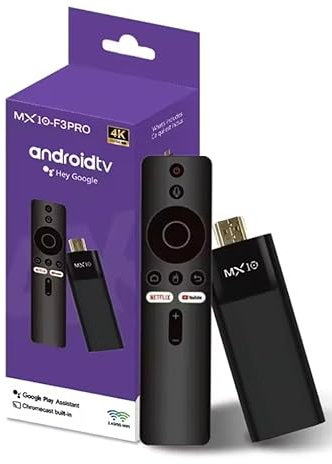 MX10 F3 Pro 4K Streaming Stick, Android 13 Smart Media Player with Allwinner H313 Cortex-A53, Dual WiFi, HDMI Converter, Multi-Language Support (70+ Languages)