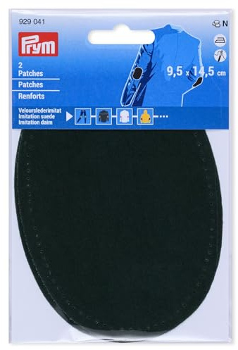 Prym 929041 Patches Velourslederimitat, aufbügelbar, 9,5 x 14,5 cm, grün