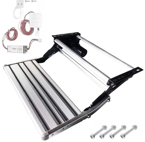 Marchepieds électriques avec lumière pour camping-car, van, remorque de voyage, supporte 150 kg, fonctionnement automatique et manuel