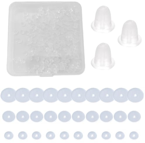 JYNXOR 30 Stück Anti Wildfleisch Piercing Disc+120pcs Ohrring Stopper, 5/7/9mm Silikon Ohrring Rückseiten Clear Disc Pads to Stabilize Earrings Keloid Disc Discs