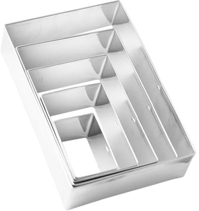 TOYANDONA Lot De 5 Emporte-pièces Rectangulaires Grands En Acier Inoxydable Pour Pâtisserie, Moules à Pâte Multiples Tailles, Outils à Biscuits Pour Cuisson à Domicile