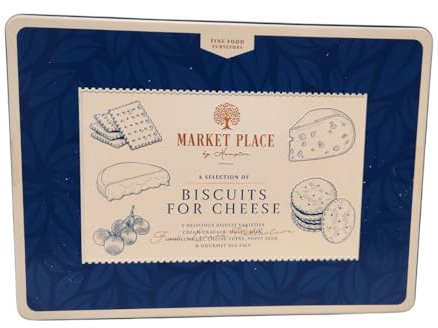 Luxury Cheese Lover’s Gift Set – Assorted Crackers, Biscuits & Chutneys for Entertaining, Gourmet Snack Hamper Ideal for Parties & Special Occasions (Pack of 1 (Biscuit for Chesee tin))
