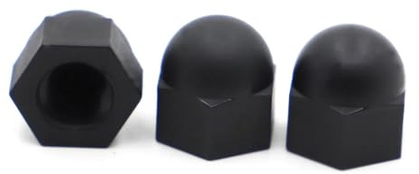 M3 M4 M5 M6 M8 M10 M12 Schwarze Nylon-Hutmuttern mit Domkopf, 2 Stück(M4 10pcs)
