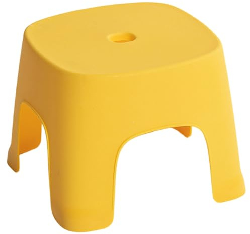 Rachlicy Barnpall 20 x 20 x 15 cm stapelbar slät och kraftig PVC småbarnspall gul färg barnstol för hem bad toalett skor byte och mer
