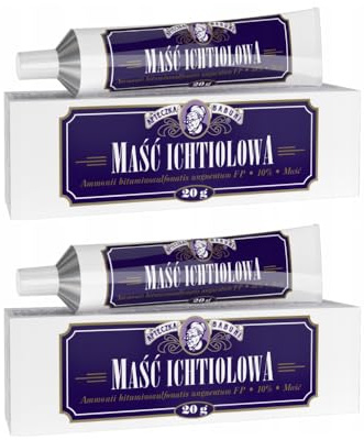 Ichthyol Pommade 10% - Pommade cutanée à usage externe - Formule soin à l'ichtyol | Masc Masc Ichtiolowa | 2 tubes de 20g