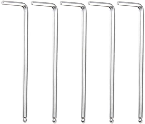 Kesiku 2.5mm Long Arm Allen Key Set, 5PC Ball End Metric Alan Hex Key L-Shape with Size Markings, CR-V Wrench for Home Repair Maintenance DIY