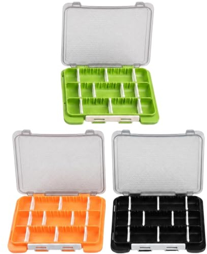 3-Piece Lure Box Set with Small Inserts (Black, Orange, Green)