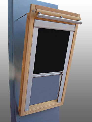 Verdunkelungsrollo Rollo mit Seitenschienen für Velux DKL-EP GGL,GPL,GHL,GTL P08 schwarz
