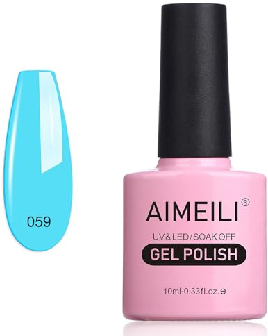 AIMEILI Soak Off UV LED Blue Gel Nail Polish - Neon Pacific (059) 10ml