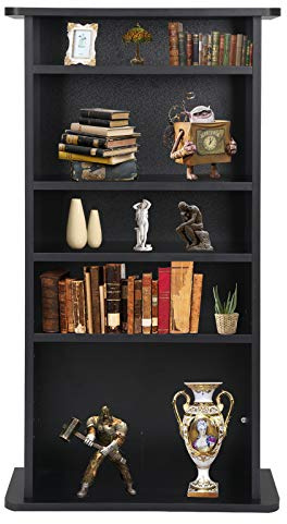 Nova Microdermabrasion 5 Tier DVD cd Storage DVD Shelf Adjustable Bookshelf Bookcase Media Storage Organizer Cabinet for CDs, Books, Video Games, Arts