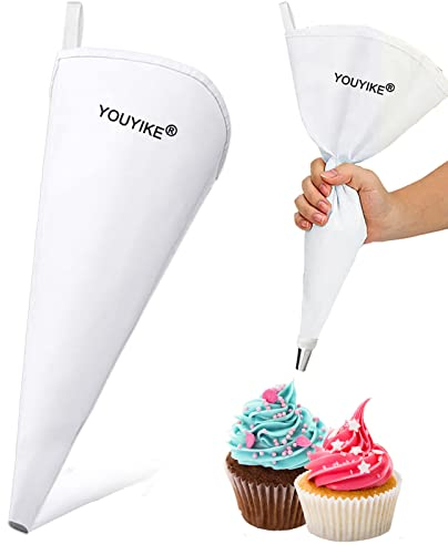 YOUYIKE 1 pcs Bolsas de tubería de Silicona Reutilizables, 45/40/35/30 cm Manga pasteleras de Silicona, Icing Piping Cream Pastelería Bolsa DIY Herramientas de decoración de Pasteles（30cm）