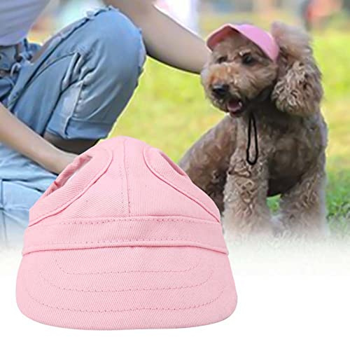 Verstellbare Hundekappe mit Ohrlöchern und Kinnriemen | Schützt Augen vor Sonne, Atmungsaktive Canvas, Hundemütze für Spaziergänge Strand Ausflüge