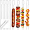Wilhelm Sell® 8X Grillspieße mit Griff - Schaschlikspiesse 30 cm mit Doppelzinken zum Fixieren von Fleisch, Fisch, Gemüse - BBQ Doppelspieß aus rostfreiem Edelstahl 430