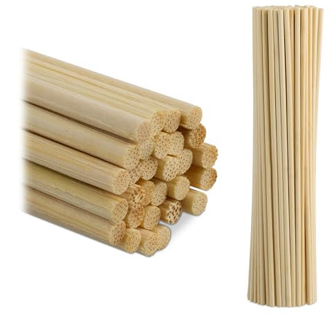 Relaxdays Bastoncini per Lavoretti Fai da Te, Set da 200 Stecche in bambù, L: 30 cm, Bastoni Supporto Piante, Naturali