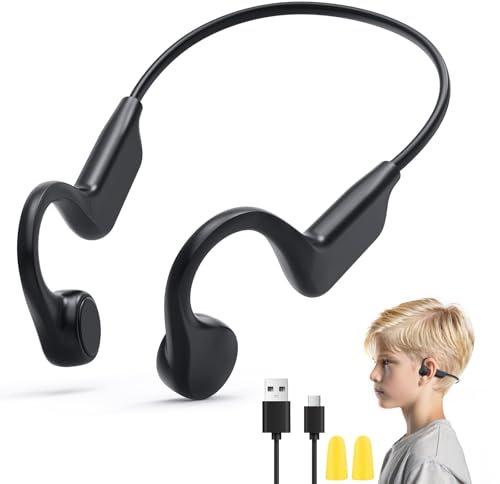 GOHHME Knochenschall Kopfhörer Kopfhörer Kabellos Bluetooth 5.3 IP55 Wasserdicht 180mAh Akku Memory-Titan-Legierung Komfort & Sicherheit & Flexibel & Langlebig Open Ear Kopfhörer Gaming Sport