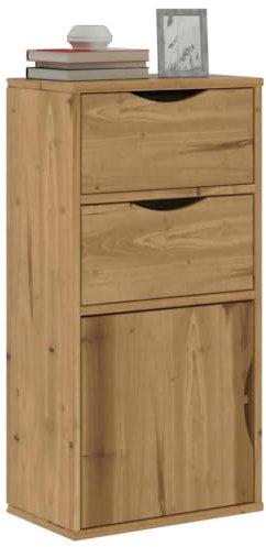 Xichuzi Beistellschrank mit Schubladen 40x24x79 cm Massivholz Kiefer, Schrank Klein, Flurschrank, Kommode, Vorratsschrank, Flurschrank, Badezimmerschrank, Kleinmöbel - 4103597