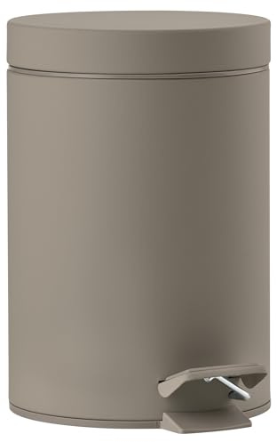 Zone Denmark Solo Mülleimer fürs Bad, Kosmetikeimer, Abfalleimer fürs Badezimmer, Durchm. 17 cm, Höhe 25 cm, Fassungsvermögen 3 Liter, Taupe