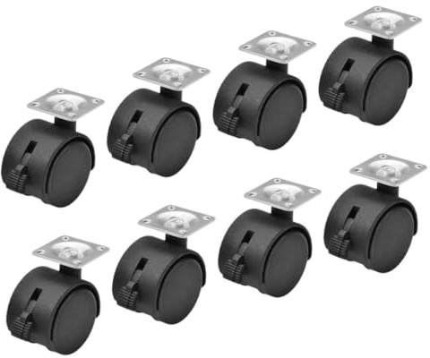 WEKADRIN 8pcs Wheel Brake Office Furniture Casters Heavy Duty Replacement Chair Wheels for Desk Chair Rolling