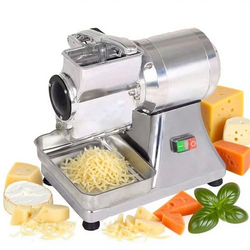 Grattugia elettrica per formaggio, macchina commerciale in acciaio inossidabile da 550 W per grattugiare burro, pane e briciole con ingresso e uscita ingranditi