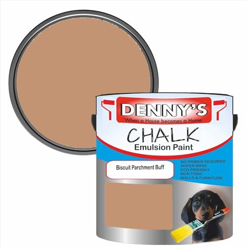 SCOOBYS PAINTS BACK IN THE MIX Chalk Emulsion Matt Paint, Water-Based, No Primer Required, For Walls and Furniture Beige, Brown Bronze, (Biscuit Parchment Buff, 250Ml Tin)