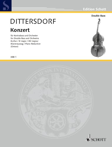 Konzert Es-Dur: Krebs 171. Kontrabass und Orchester. Klavierauszug mit Solostimme. (Edition Schott)