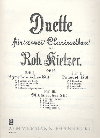 Duette für 2 Klarinetten opus.94 Band 2: Konzert-Stil