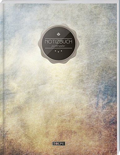TULPE Punktraster Notizbuch A4 „C010 Urban“ (140+ Seiten, Vintage Softcover, Punktkariertes Papier - Bullet Journal, Dickes Notizheft, Skizzenbuch, Tagebuch, Gepunktete Seiten, Dot Grid Notebook)