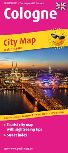 Cologne: Tourist City map with sightseeing tips and Street index. 1:18000 (Stadtplan: SP)