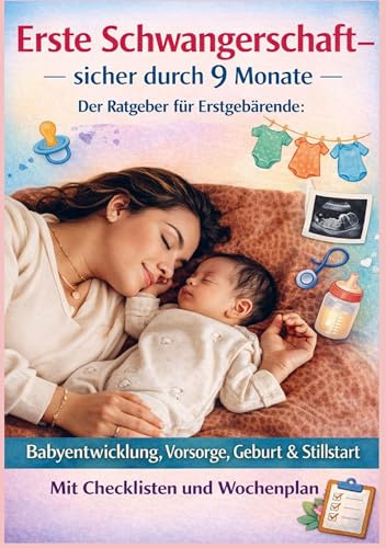 ERSTE SCHWANGERSCHAFT - SICHER DURCH 9 MONATE DER RATGEBER FÜR ERSTGEBÄRENDE Babyentwicklung, Vorsorge, Geburt & Stillstart: Mit Checklisten und Wochenplan(Das perfekte Geschenk für werdende Mütter)