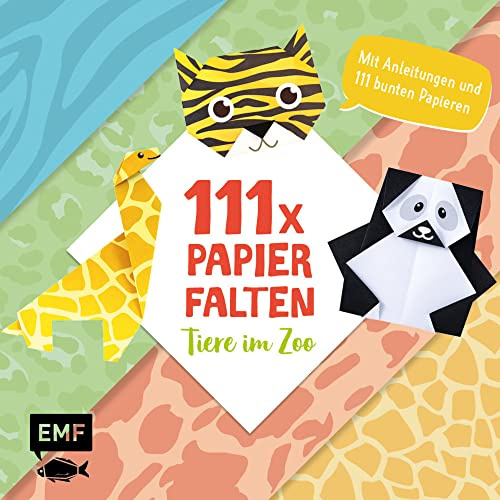 111 x Papierfalten – Tiere im Zoo: Bastelblock mit Anleitungen und 111 bunten Papieren zum Sofort-Loslegen – Für Kinder ab 5 Jahren