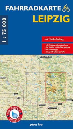 Fahrradkarte Leipzig: Mit Bitterfeld, Bad Schmiedeberg, Grimma. Mit Mulde-Radweg. Mit UTM-Gitter für GPS. Maßstab 1:75.000. Wasser- und reißfest.: Mit ... geeignet. Mit Tourentipps. (Fahrradkarten)