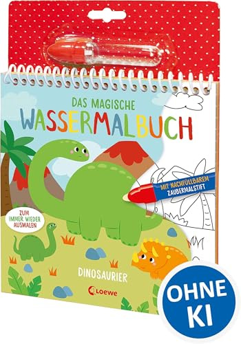 Das magische Wassermalbuch - Dinosaurier: Male die tollen Motive mit dem enthaltenen Zaubermalstift immer wieder aus