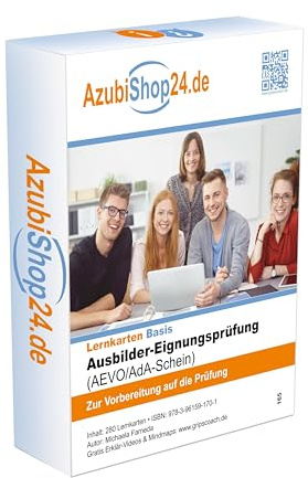 AEVO Prüfungsvorbereitung Prüfungsaufgabe Ausbilder Eignung AEVO Lernkarten ADA Ausbilder Eignungsprüfung: Zur Vorbereitung auf die Prüfung