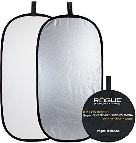Rogue Réflecteur Pliable 2 en 1 Super Doux 20 x 101,6 cm – Argenté/Blanc Naturel, ROGUE2040SW