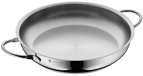 WMF Profi Servier-/ Bratpfanne 28 cm Induktion, Edelstahlpfanne unbeschichtet, Cromargan Edelstahl poliert, backofenfest