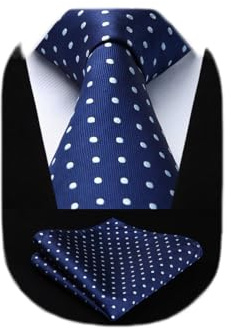 HISDERN Corbatas de Hombre Modernas Corbata Extra Larga Conjunto Corbata y Pañuelo Originales de Boda Fiesta 160 cm