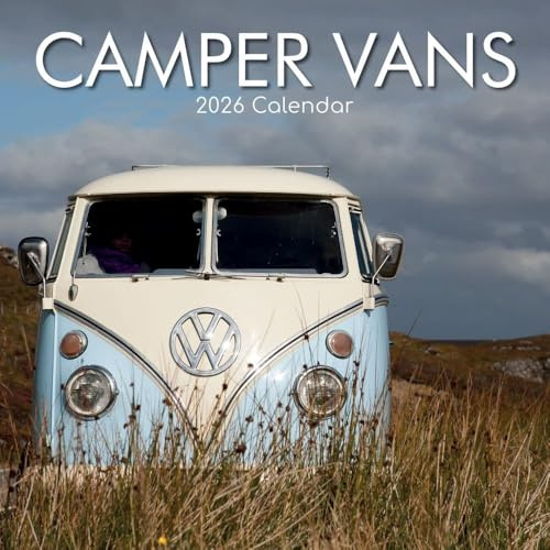 TGSC | Camper Vans 2026 kalender 16 månader (sept 2025-dec 2026) Familj fyrkantig väggkalender 2026 UK | Planerare med stort rutnät för hem- eller kontorsorganisation - 2026/2025 kalender UK