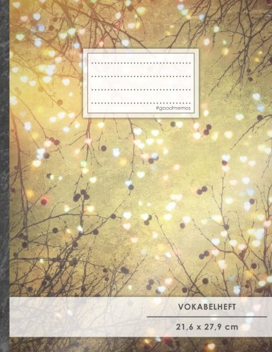 VOKABELHEFT DIN A4 • 50+ Seiten, Soft Cover, Register, 2 Spalten, Erfolgs-Tacker, Herzen • Original #GoodMemos Schulheft • Sprachen und Vokabeln leicht lernen, Lineatur 53