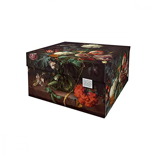 DDB Dutch Design Brand Aufbewahrungsbox Small mit Deckel – 2 Aufbewahrungsboxen – FSC-zertifizierter, recycelbarer Karton (Größe: 27,8 x 20,6 x 14 cm) (Flowers)