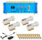 HB-Digital Set: Quattro LNB Weiß (Im Test: SEHR GUT)+ Multischalter pmse 17/8 bis zu 4 Satellit und bis zu 8 Teilnehmer/Receiver für Full HDTV 3D 4K UHD mit Netzteil + 40 Vergoldete F-Stecker