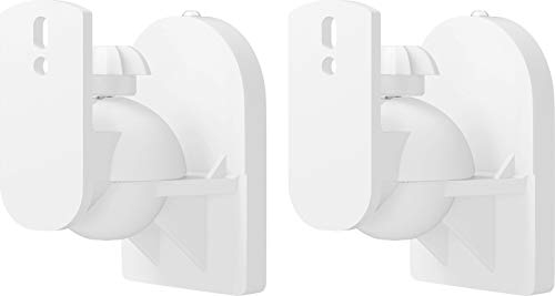 Goobay Wandlautsprecherhalterung – Universalhalterung für Lautsprecher (3,5 kg) – 20° Neigungs- & 70° Schwenkverstellung – sichere und einfache Installation – werkzeuglose Ausrichtung – Weiß 49394