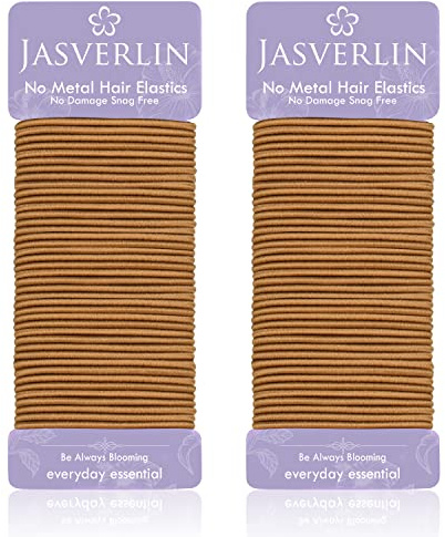 JASVERLIN Hårsnoddar bruna nylongummiband för kvinnor flickor fint medium skönhet hårsnoddar, skinny hästsvans hållare snag fri skada inga brott 2 mm 80 stycken (ljus askbrun)