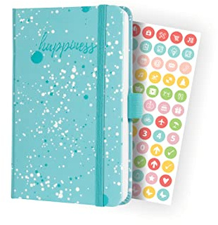 SIGEL J4302 Wochenkalender Jolie 2024, Blue Happiness, ca. A6, hellblau, Hardcover, Gummiband, Stiftschlaufe, Einstecktasche, 174 Seiten, aus nachhaltigem Papier, Terminplaner